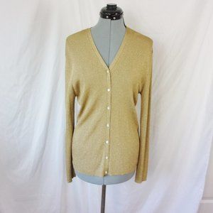 Lauren Ralph Lauren Metallic Gold Cardigan XL